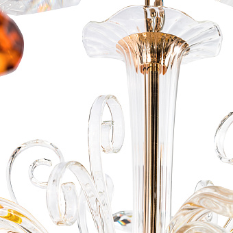 Люстра подвесная CRYSTAL LUX CATARINA CATARINA SP12+6 V2 GOLD/TRANSPARENT-COGNAC 1080Вт 18 лампочек E14
