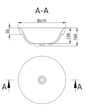 Раковина встраиваемая сверху SALINI MAREA 1802203MRH S-Stone матовая 41,5х41,5см