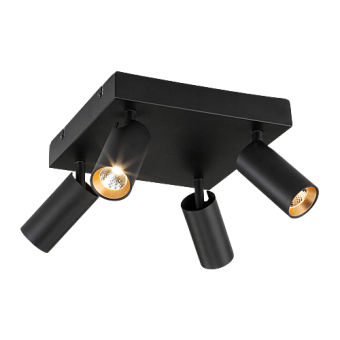 Светильник потолочный Eurosvet Fleur 20066/4 черный/золото 20Вт LED