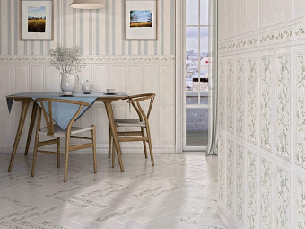 Матовый керамогранит KERAMA MARAZZI Кантри Шик SG401500N белый 9,9х40,2см 1,11кв.м.