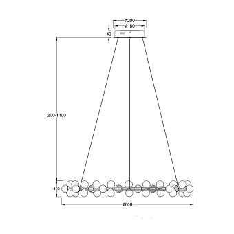 Светильник подвесной Maytoni Tessara MOD081PL-L60G3K 68Вт LED