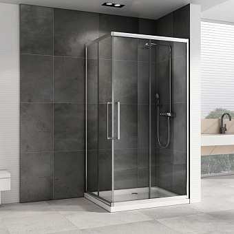 Угловое ограждение Abber Schwarzer Diamant AG02129H 195х90см стекло прозрачное