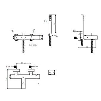 Смеситель для ванны Bongio ON 68526CR0DPR хром