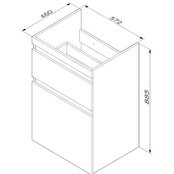 Тумба под раковину напольная AM-PM X-Joy M85AFSX0602WG 46х57,2х88,5см
