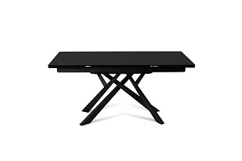 Кухонный стол раскладной AERO 90х160х76см закаленное стекло/керамика/сталь Platinum