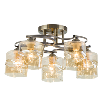 Светильник потолочный Eurosvet Brice 30158/5 античная бронза 40Вт E27