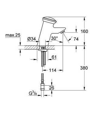 Смеситель для раковины GROHE Contromix Public 36109000 хром