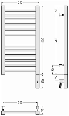 Полотенцесушитель СУНЕРЖА 31-5701-6030 чёрный матовый