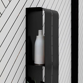 Полка в ванную AQUANET Магнум 302228 4-ярусная 12х20см чёрный