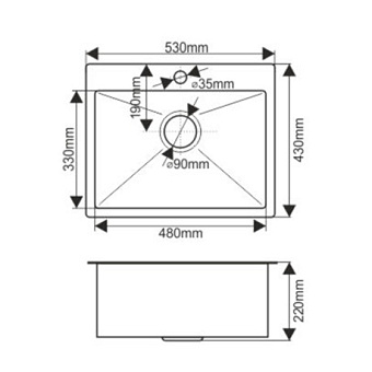 Мойка кухонная MELANA ProfLine D5343HC 53х43см бронза