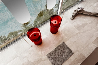 Раковина напольная Abber KRISTALL AT2701Rubin 45х45см