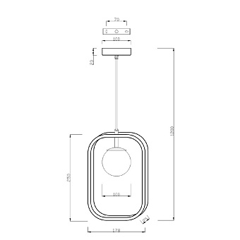 Светильник подвесной Maytoni Avola MOD431-PL-01-WG 40Вт G9