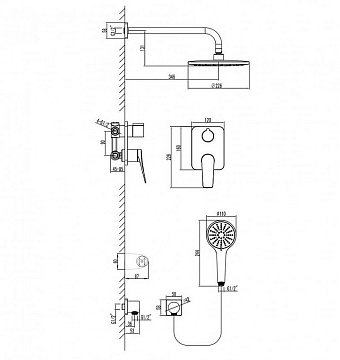 Душевая система LEMARK Bronx LM3729BL чёрный