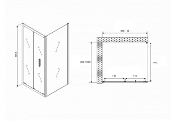 Угловое ограждение Abber Sonnenstrand AG07100B-S100B 195х100см стекло прозрачное