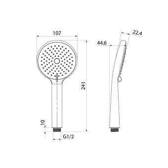 Ручной душ IDDIS Ray RAY3F0Wi18 белый матовый