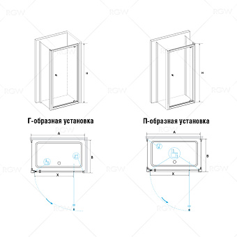 Угловое ограждение RGW Passage 04083588-011 PA-35 185х80см стекло прозрачное