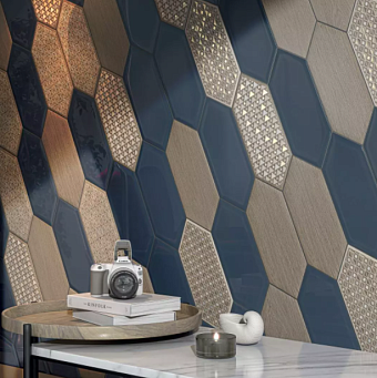 Вставка KERAMA MARAZZI Монтиш TOB003 Бежевый/Коричневый 9,8х9,8см 0,01кв.м.