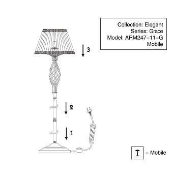 Торшер Maytoni Grace ARM247-11-G 40Вт E14