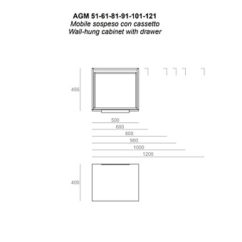 Тумба под раковину подвесная SIMAS Agile AGM51 OXIDE 46х50х40см
