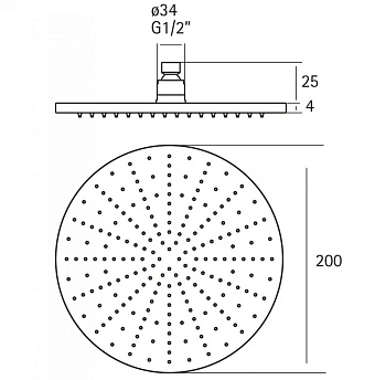 Верхний душ Cisal Xion DS016430D1 нержавейка