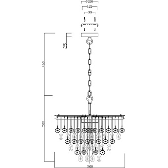 Светильник подвесной Maytoni Linn MOD091PL-05CH 40Вт E14