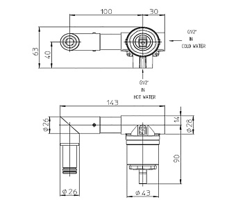 Внутренняя часть смесителя BOSSINI Apice Z00548000