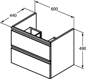 Тумба под раковину подвесная IDEAL STANDARD TESI T0050ZT 44х60х49см
