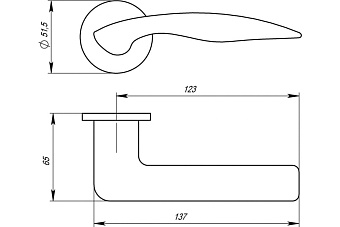 Дверная ручка нажимная ARMADILLO WAVE URS MWSC-33 39237 Итальянский тисненый