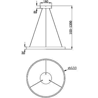 Светильник подвесной Maytoni Rim MOD058PL-L32W3K 37Вт LED