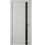 Межкомнатная дверь Владимирская фабрика дверей Stockholm Flitta Polar Black Gloss Эмаль 900х2000мм остеклённая