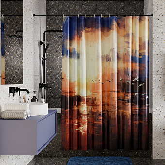 Шторка для ванной WASSERKRAFT Ammer 180х180см мультицвет