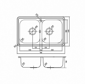 Мойка кухонная IDDIS Strit STR78S2i77K 78х48см сатин