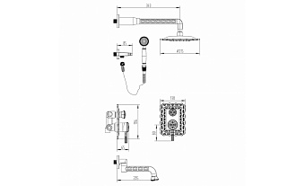 Душевая система LEMARK Jasmine LM6622B бронза