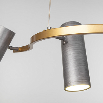 Светильник подвесной Eurosvet Spacer 90103/5 матовый серый/золото 46Вт LED