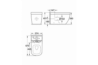 Унитаз напольный GROHE Euro Ceramic 39338000 с микролифтом
