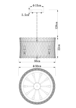 Люстра подвесная Divinare BIVARA 7567/18 SP-10 60Вт 10 лампочек E14