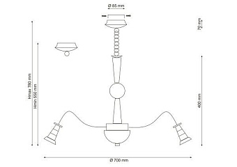 Люстра подвесная Lucia Tucci NATURA 071.8 24Вт 8 лампочек LED