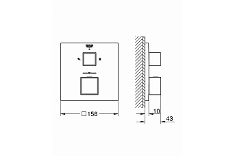 Смеситель для душа GROHE Grohtherm Cube 24154000 хром