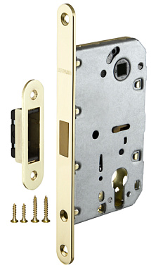 Замок межкомнатный под цилиндр FUARO MAGNET M85C-50 GP латунь