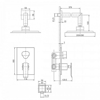 Душевая система LEMARK Contest LM5829CW белый/хром