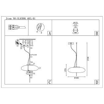 Люстра подвесная ST Luce HELIA SL6500.403.01 15Вт 1 лампочек LED