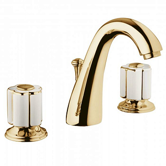 Смеситель для раковины Bongio Fleur Blanc 11501OR00 золотой