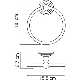 Полотенцедержатель WASSERKRAFT Isar K-7360 тёмная бронза 15,5см