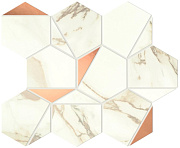 Керамическая мозаика Atlas Concord Италия Marvel Shine A4WW Calacatta Imperiale Gold Hex Shiny 29х25,4см 0,437кв.м.