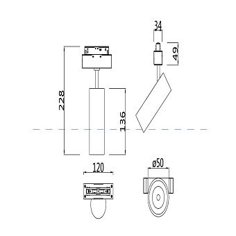 Магнитный трековый светильник Maytoni Focus LED TR019-2-10W4K-MG 10Вт LED матовое золото