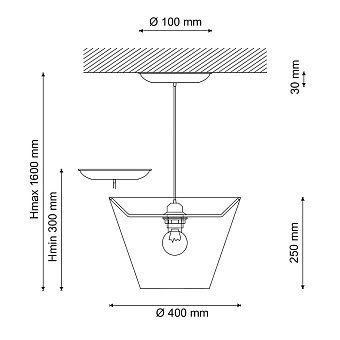 Люстра подвесная Lucia Tucci LOTTE 212.1 60Вт 1 лампочек E27
