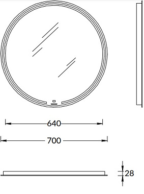 Зеркало KERAMA MARAZZI Mio MIO.mi.70D.WHT 70х70см с подсветкой