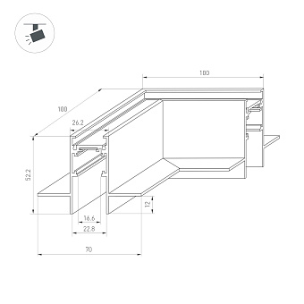 Коннектор магнитного трека Arlight 035808 белый