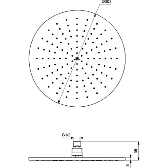 Верхний душ IDEAL STANDARD IDEALRAIN A5803AA chrome