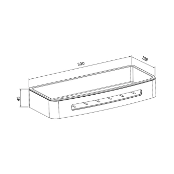 Полка в ванную прямоугольная IDDIS Optima Home SHE10SPi44 1-ярусная 30х12,9см хром